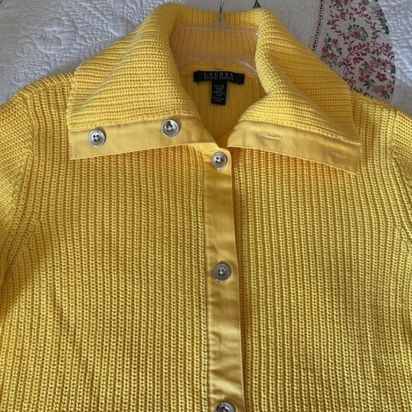 RALPH LAUREN YELLOW 100% COTTON CARDIGAN SIZE US XL NEW CONDITION - Picture 12 of 13